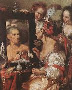 STROZZI, Bernardo Old Woman at the Mirror Germany oil painting artist